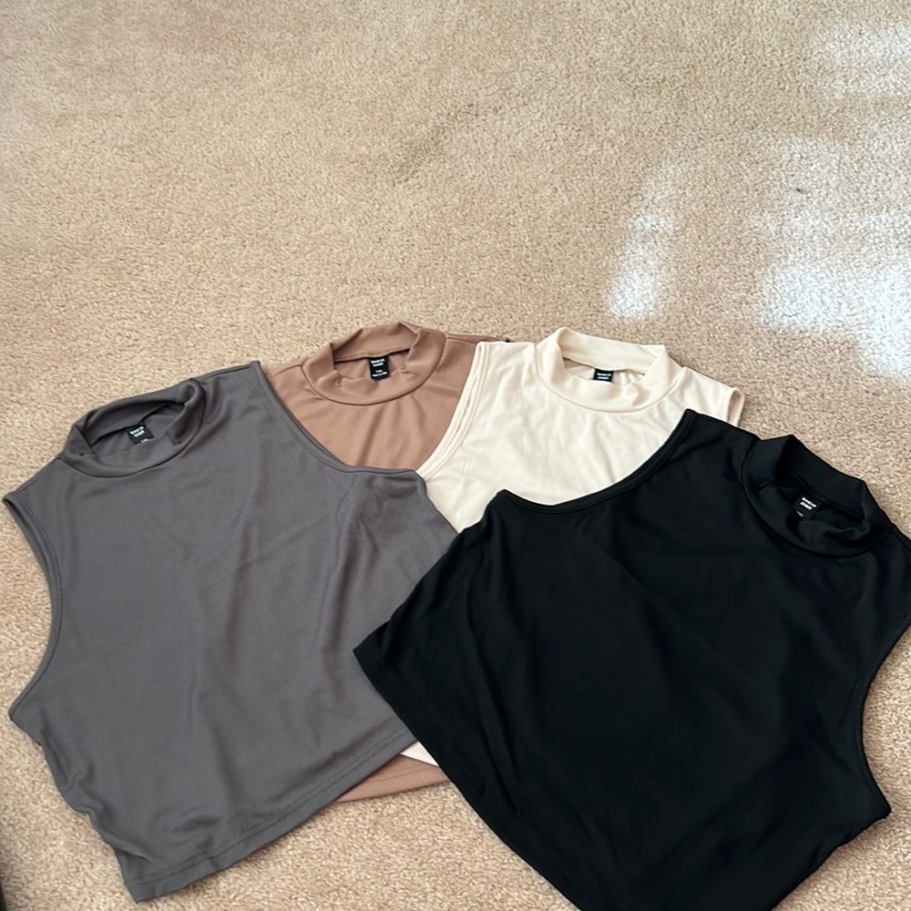 4 piece solid ribbed tank tops
